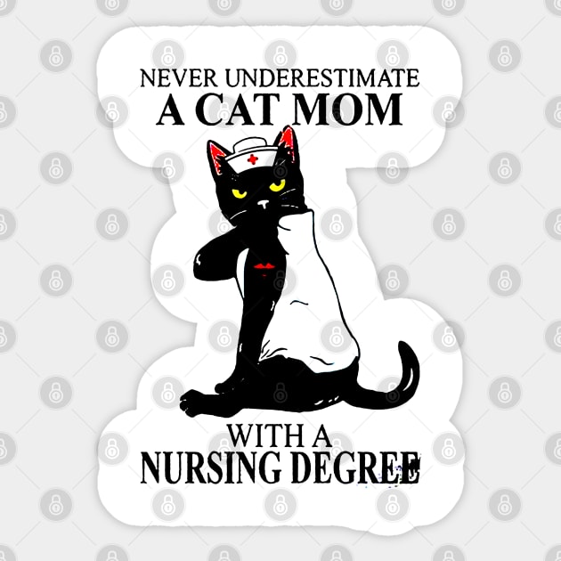 Degree Black Cat Nurse Sticker by harryq3385